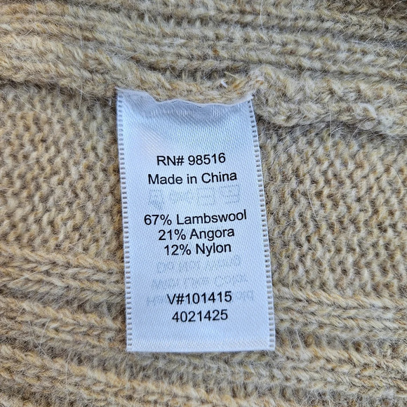 Coldwater Creek lambswool angora blend open cardigan tan S/8 - Picture 4 of 7